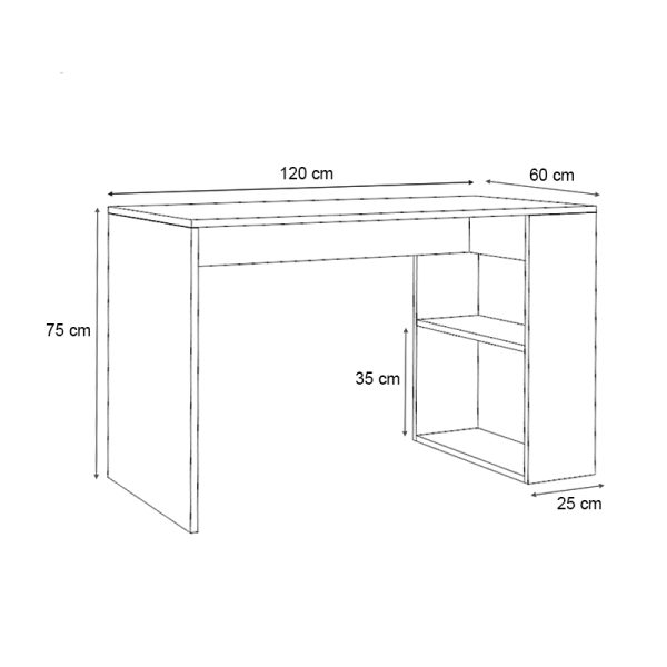 Γραφείο εργασίας Mikro  χρώμα λευκό 120x60x75εκ. - Image 4