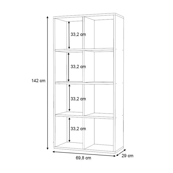 Βιβλιοθήκη Anser  χρώμα γκρι σκυροδέματος 69,8x29x142εκ. - Image 4