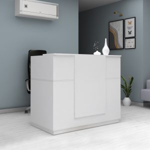 Γραφείο υποδοχής – reception Gemini  χρώμα λευκό 150x70x110εκ.