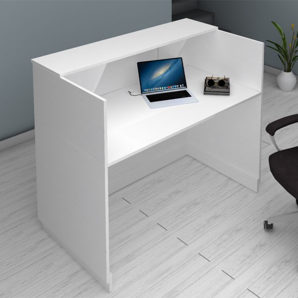 Γραφείο υποδοχής - reception Gemini  χρώμα λευκό 150x70x110εκ. - Image 4