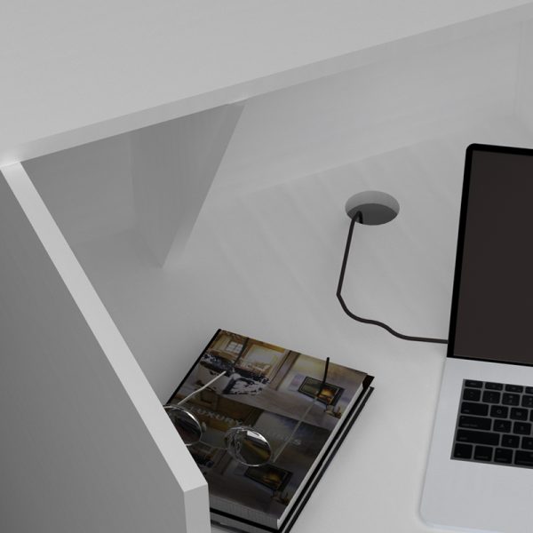 Γραφείο υποδοχής - reception Gemini  χρώμα λευκό 150x70x110εκ. - Image 5