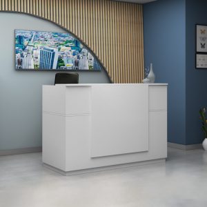 Γραφείο υποδοχής – reception Gemini  χρώμα λευκό 180x70x110εκ.