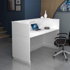 Γραφείο υποδοχής – reception Gemini  χρώμα λευκό 180x70x110εκ.