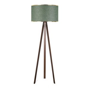 Φωτιστικό δαπέδου Rosling  Mdf/ύφασμα Pvc χρώμα καρυδί/κυπαρισσί 38x21x140εκ.