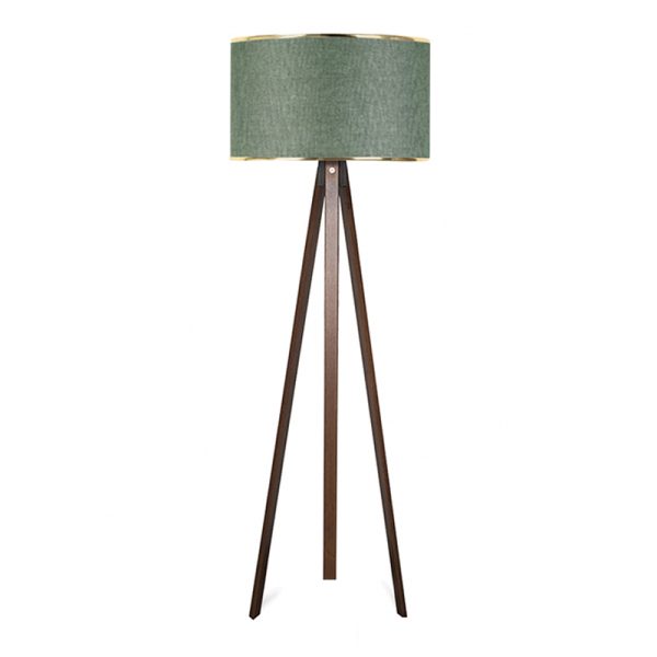 Φωτιστικό δαπέδου Rosling  Mdf/ύφασμα Pvc χρώμα καρυδί/κυπαρισσί 38x21x140εκ.