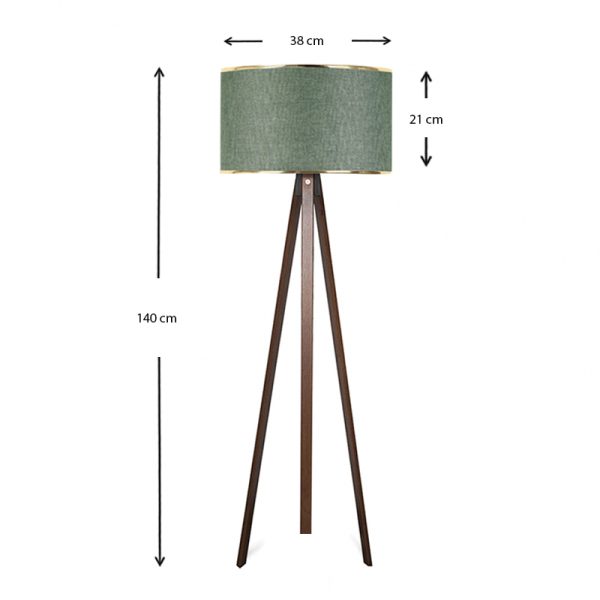 Φωτιστικό δαπέδου Rosling  Mdf/ύφασμα Pvc χρώμα καρυδί/κυπαρισσί 38x21x140εκ. - Image 3