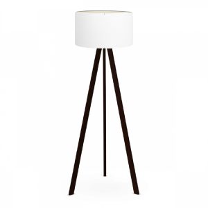Φωτιστικό δαπέδου Rosling  Mdf/ύφασμα Pvc χρώμα μαύρο – λευκό 38x38x140εκ.