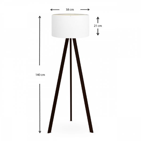 Φωτιστικό δαπέδου Rosling  Mdf/ύφασμα Pvc χρώμα μαύρο - λευκό 38x38x140εκ. - Image 3