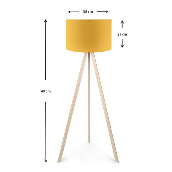 Φωτιστικό δαπέδου Rosling  Mdf/ύφασμα Pvc χρώμα φυσικό/κροκί 38x21x140εκ. - Image 3