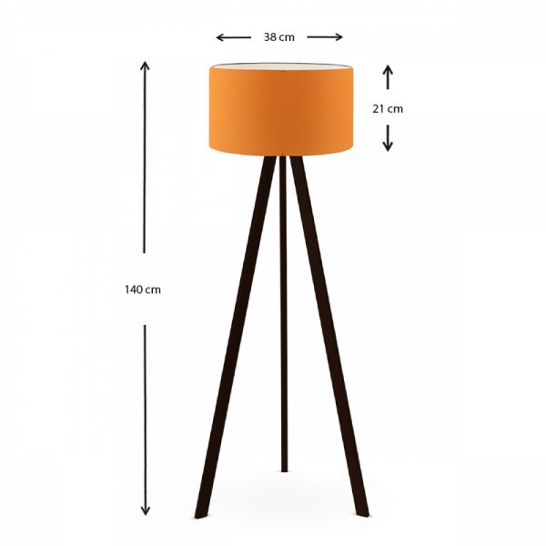 Φωτιστικό δαπέδου Rosling  Mdf/ύφασμα Pvc χρώμα μαύρο/πορτοκαλί 38x21x140εκ. - Image 3