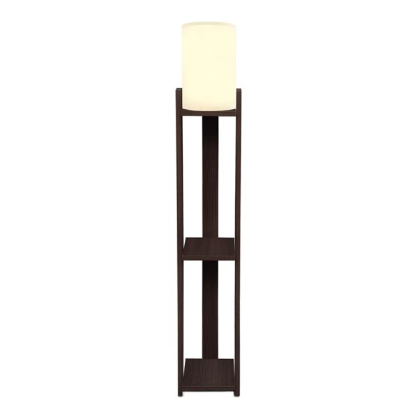 Φωτιστικό δαπέδου Verma I  E27 Mdf/ύφασμα Pvc χρώμα wenge - κρεμ 18,5x18,5x142εκ.