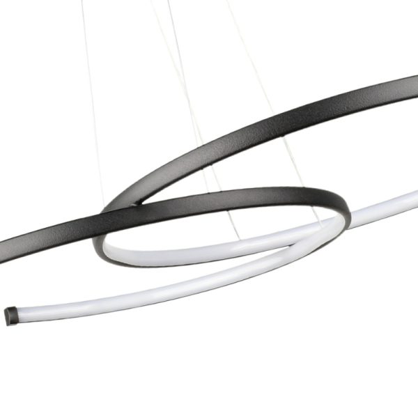 Φωτιστικό οροφής Led Cres  μεταλλικό χρώμα μαύρο 70x48x65εκ. - Image 3