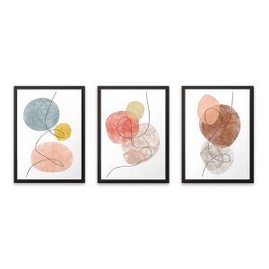 Πίνακας “Circles”  3 τμχ. σε πλαίσιο 35x45x2εκ.