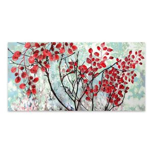 Πίνακας σε καμβά “Red Leaves”  ψηφιακής εκτύπωσης 140x70x3εκ.