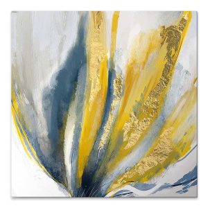 Πίνακας σε καμβά “Golden Leaves”  ψηφιακής εκτύπωσης 50x50x3εκ.
