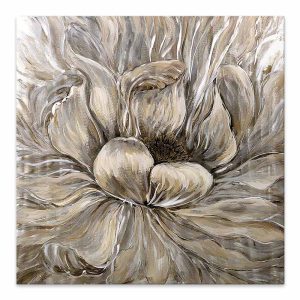 Πίνακας σε καμβά “Golden Flowers”  ψηφιακής εκτύπωσης 100x100x3εκ.