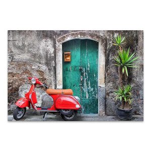 Πίνακας σε καμβά “Red Vespa”  ψηφιακής εκτύπωσης 60x40x3εκ.