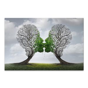 Πίνακας σε καμβά “Trees Growing With Love”  ψηφιακής εκτύπωσης 75x50x3εκ.