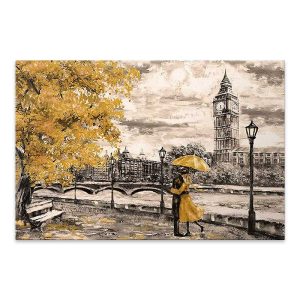 Πίνακας σε καμβά “Big Ben And Yellow Leaves”  ψηφιακής εκτύπωσης 75x50x3εκ.