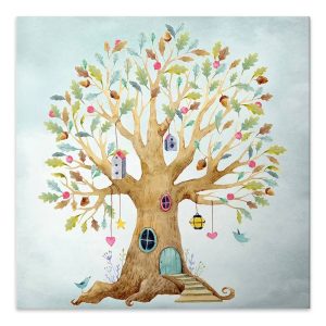 Πίνακας σε καμβά “Magic Treehouse”  ψηφιακής εκτύπωσης 40x40x3εκ.