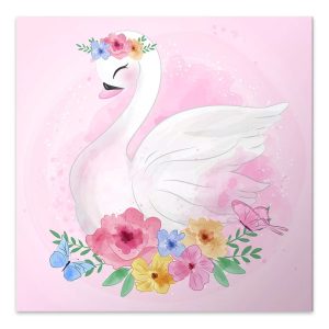 Πίνακας σε καμβά “Baby Swan”  ψηφιακής εκτύπωσης 40x40x3εκ.