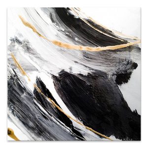Πίνακας σε καμβά “Golden And Silver Reflections”  ψηφιακής εκτύπωσης 100x100x3εκ.