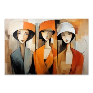 Πίνακας σε καμβά “Women in Orange”  ψηφιακής εκτύπωσης 100x70x3εκ.