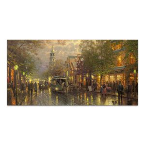 Πίνακας σε καμβά “Wet Streets”  ψηφιακής εκτύπωσης 140x70x3εκ.