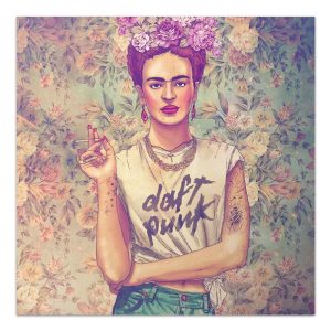 Πίνακας σε καμβά “Frida Punk”  ψηφιακής εκτύπωσης 60x60x3εκ.