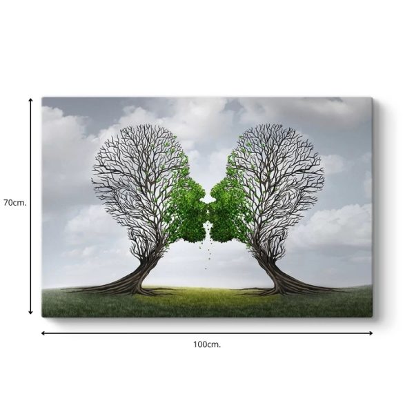 Πίνακας σε καμβά "Trees Growing With Love"  ψηφιακής εκτύπωσης 100x70x3εκ. - Image 3