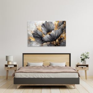 Πίνακας σε καμβά “Flowers Whispering in the Night”  ψηφιακής εκτύπωσης 140x100x3εκ.