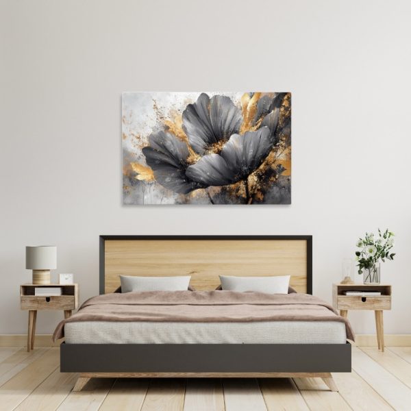 Πίνακας σε καμβά "Flowers Whispering in the Night"  ψηφιακής εκτύπωσης 140x100x3εκ. - Image 2