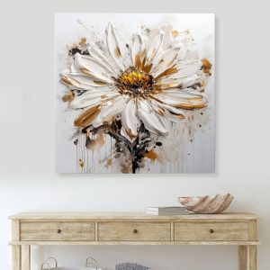 Πίνακας σε καμβά “Daisy”  ψηφιακής εκτύπωσης 80x80x3εκ.