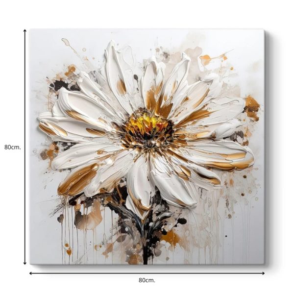 Πίνακας σε καμβά "Daisy"  ψηφιακής εκτύπωσης 80x80x3εκ. - Image 3