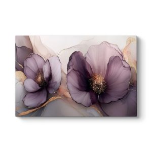 Πίνακας σε καμβά “Purple Peonies”  ψηφιακής εκτύπωσης 100x70x3εκ.