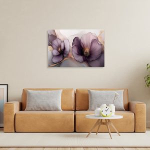 Πίνακας σε καμβά “Purple Peonies”  ψηφιακής εκτύπωσης 100x70x3εκ.
