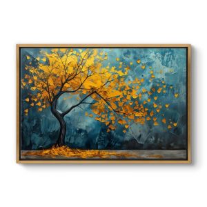 Πίνακας σε καμβά “Windblown Tree”  ψηφιακής εκτύπωσης με κορνίζα χρώμα χρυσό 140x100x3εκ.