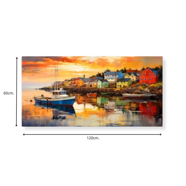 Πίνακας σε καμβά "Fishing Boat"  ψηφιακής εκτύπωσης 120x60x3εκ. - Image 3