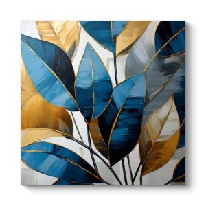 Πίνακας σε καμβά “Botanical Leaves”  ψηφιακής εκτύπωσης 100x100x3εκ.