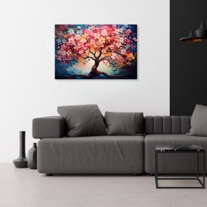 Πίνακας σε καμβά “Pink Tree”  ψηφιακής εκτύπωσης 100x70x3εκ.