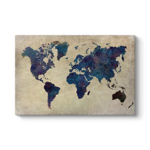 Πίνακας σε καμβά “World Map”  ψηφιακής εκτύπωσης 125x80x3εκ.