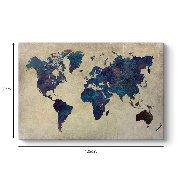 Πίνακας σε καμβά "World Map"  ψηφιακής εκτύπωσης 125x80x3εκ. - Image 3