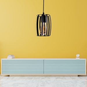 Φωτιστικό οροφής Orva  E27 μεταλλικό μονόφωτο χρώμα μαύρο Ø14×70εκ.