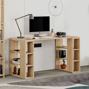 Γραφείο εργασίας Colmar  χρώμα sapphire oak 140x60x75εκ