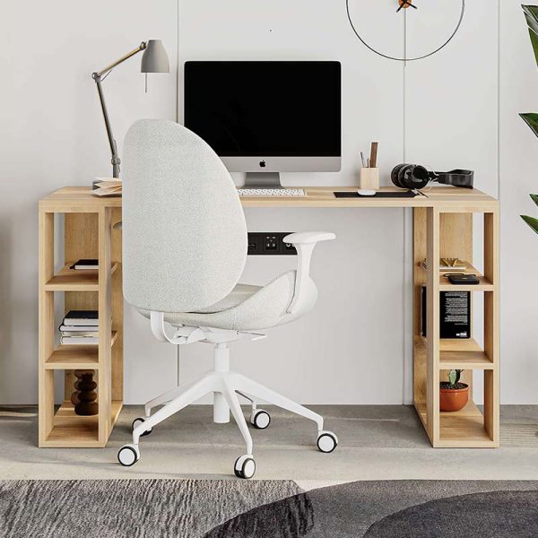 Γραφείο εργασίας Colmar  χρώμα sapphire oak 140x60x75εκ - Image 2