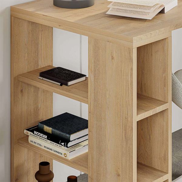 Γραφείο εργασίας Colmar  χρώμα sapphire oak 140x60x75εκ - Image 3