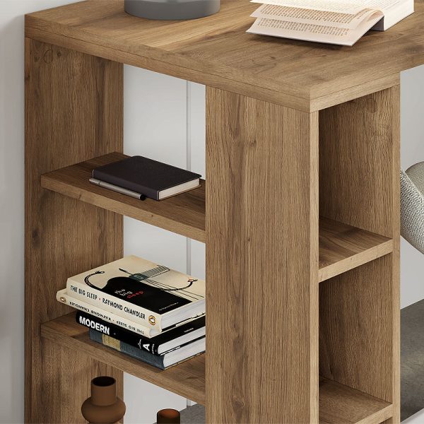 Γραφείο εργασίας Colmar  χρώμα ανοιχτό καρυδί 140x60x75εκ - Image 3