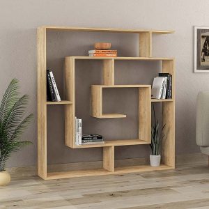 Βιβλιοθήκη Labirent  χρώμα φυσικό οξιάς 125x22x129εκ.