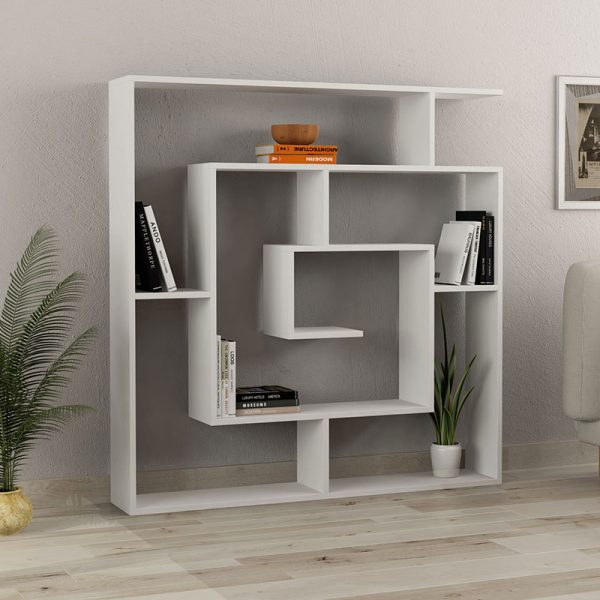 Βιβλιοθήκη Labirent  χρώμα λευκό 125x22x129εκ.