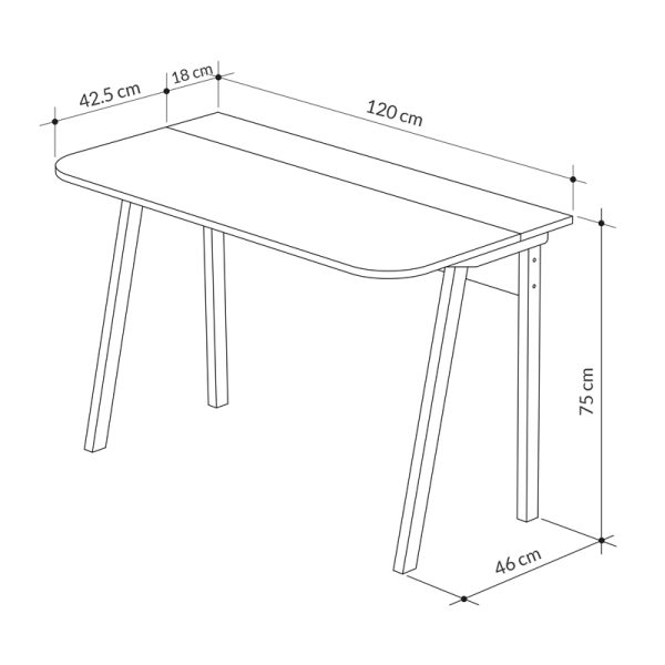 Γραφείο εργασίας Luton  χρώμα φυσικό οξιάς 120x60x75εκ. - Image 5